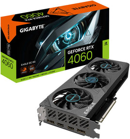 GIGABYTE RTX 4060 EAGLE OC 8GB GDDR6 128 bit Memory, 2505 MHz Core Clock, 3072 CUDA Cores, 17Gbps Memory Clock, PCI-E 4.0, DP 1.4a *2 HDMI 2.1a *2