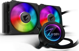 Gigabyte AORUS RGB AIO Liquid Cooler 280, 280mm Radiator, Dual 140mm Windforce PWM Fans, Customizable Full Color LCD Display, Advanced RGB Lighting and Control, Intel 115X/2066, AMD AM4, TR4