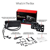 ASUS ROG RYUO 240 RGB AIO Liquid CPU Cooler 240mm Radiator Dual 120mm 4-Pin PWM Fan with OLED Panel & Fan Control 1.77"