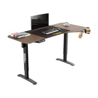 Twisted Minds T Shaped Electric Height Adjustable Gaming Desk - Walnut