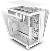 NZXT H9 Flow Dual-Chamber Mid-Tower ATX Gaming PC Case, High-Airflow Top Panel, Temp Glass Front & Side, Up to 360mm Radiator & 10x 120mm Fans Support, USB 3.2 Type-C & A Ports, White