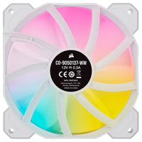 Corsair iCUE SP120 RGB Elite Performance 120mm White PWM Fan - Triple Pack with Lighting Node CORE