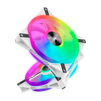 Corsair iCUE QL140 RGB 140mm PWM Dual Fan Kit with Lighting Node CORE Cooling Fan - White