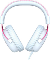 HyperX Cloud II - Gaming Headset, 7.1 Virtual Surround Sound, Memory Foam Ear Pads, Durable Aluminum Frame, Detachable Microphone, Works with PC, PS5, PS4 – White/Pink