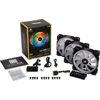 Corsair LL Series LL120 RGB, 120mm Dual Light Loop RGB LED PWM Fan, 3 Fan Pack with Lighting Node PRO