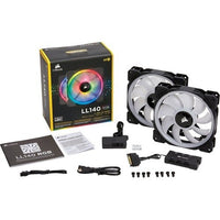 Corsair LL Series LL140 RGB, 140mm Dual Light Loop RGB LED PWM Fan, 2 Fan Pack with Lighting Node PRO