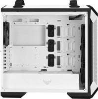 ASUS TUF Gaming GT501 White Edition Case Supports Up to EATX With Metal Front Panel 120 mm RGB fan, 140 mm PWM Fan, Radiator Space Reserved, and USB 3.1 Gen 1 WT Handle