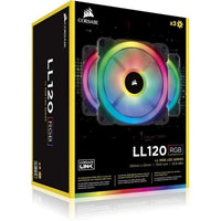 Corsair LL Series LL120 RGB, 120mm Dual Light Loop RGB LED PWM Fan, 3 Fan Pack with Lighting Node PRO