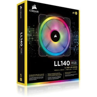 Corsair LL Series LL140 RGB, 140mm Dual Light Loop RGB LED PWM Fan, 2 Fan Pack with Lighting Node PRO