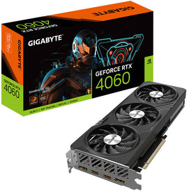 GIGABYTE RTX­­ 4060 GAMING OC 8GB GDDR6 128bit Memory, 2550 MHz Boost Clock, 17 Gbps Memory Speed, 3072 CUDA Cores, PCI-E 4.0, DP 1.4a *2 HDMI 2.1a *2