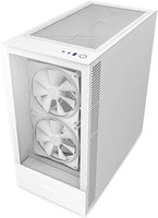 NZXT H5 Elite ATX Mid Tower Case, Up to 240mm Radiator, 6x 120mm Fan Support, Tempered Glass Front Panel & Built-in RGB, Intuitive Cable Management, 2.5”/3.5” Drive Bays, White