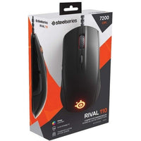 SteelSeries Rival 110, Custom TrueMove1, 7,200 CPI, 240 IPS, Prism RGB, Optical Gaming Mouse - Black