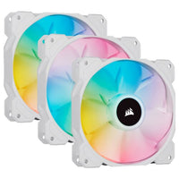 Corsair iCUE SP120 RGB Elite Performance 120mm White PWM Fan - Triple Pack with Lighting Node CORE