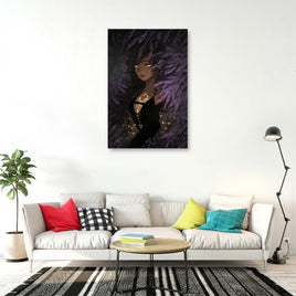 Lady in Night Forest Wall Art Canvas