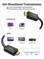UGREEN 8K DisplayPort Cable 1.4, DP to DP 2M, 8K@60Hz/4K@165Hz/2K@240Hz/1080P@240Hz, for Gaming Monitor/Graphics Card/PC, Support 3D/HDCP/HDR/G-SYNC/Free-SYNC, Male to Male