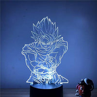 2 in 1 3D Illusion LED Anime Lamp RGB 16 Colors Remote Control Desk Night Light for boys