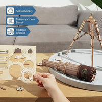 ROKR 3D Wooden Puzzles-Model Building Kits-DIY Kits for Adults-Wooden Monocular Telescope Science Gifts Kits for Adults Kids