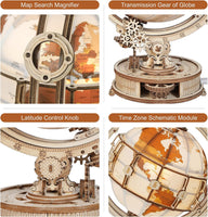 ROKR Wooden Puzzles Luminous Globe 3D Model Kits to Build for Adults Brain Teaser Puzzles
