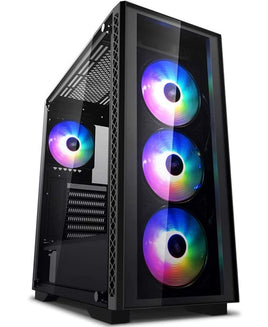 Deepcool MATREXX 50 ARGB 4F Mid-Tower Case, 4x120mm, ADD-RGB Fans, Tempered Glass, Motherboard Sync Control - Black