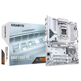 Gigabyte B850 Eagle ICE AMD AM5 Socket DDR5 Motherboard - White | B850-EAGLE-ICE