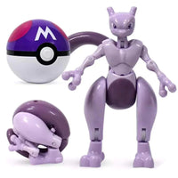 Anime Pokemon Ball Mewtwo Figure Model Handmade Deformation Suit Toys