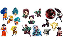 Goku , Tanjiro and Asta Assorted Stickers