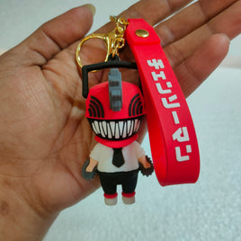 Chainsaw Man Keychains for Women Cute Cartoon Silicone Anime Keyrings Denji Pochita Doll Pendant Keyholder for Backpack Jewelry