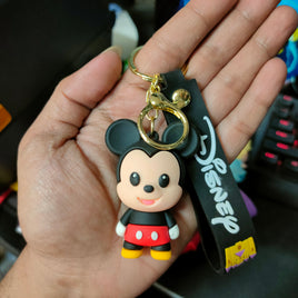 Disney Cute Silicone Mickey Mouse Key Chain Bag Hanging Keyrings Christmas Birthday Gifts For Kids