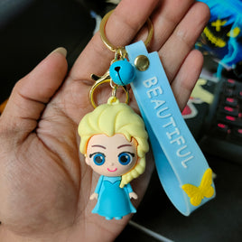 Disney Princess Keychain Frozen Elsa Action Figure Toys Dolls Keychain Cute Cartoon Car Bag Pendant Kids Girl Gifts Keyring