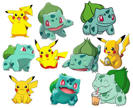 Pokemon Pikachu and Bulbasaur Assorted Stickers