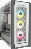 Corsair iCUE 5000X RGB Mid-Tower ATX PC Smart Case, Tempered Glass, 3x 120mm RGB Fans, 2x USB 3.0, 1x USB-C 3.1, White