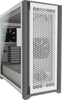 Corsair 5000D Airflow Tempered Glass, 2 x USB 3.0 / 1 x USB 3.1 Type-C / Audio In&Out, Radiator 360mm, Steel / Plastic / Tempered Glass, Mid-Tower ATX PC Case - White