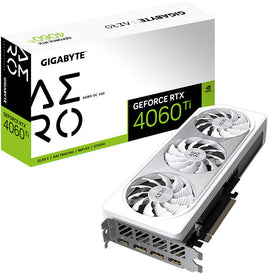 GIGABYTE RTX 4060 Ti AERO OC 16GB White GDDR6 128 bit Memory, 2595 MHz Core Clock, 4352 CUDA, 18 Gbps Memroy Speed, PCI-E 4.0, DP 1.4a*2 HDMI 2.1a*2