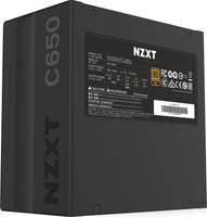 NZXT C650 650w 80+ Gold Certified ATX Gaming PSU, Hybrid Silent Fan Control, Fluid Dynamic Bearings, Modular Design, Sleeved Cables