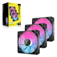 Corsair iCUE Link RX140 RGB 120mm PWM Fans, 2100 RPM Speed, Magnetic Dome Bearing, Tripple Starter Kit, Fans - Black