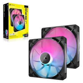 Corsair iCUE LINK RX140 RGB 140mm PWM Fan Twin Starter Kit - Black