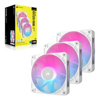 Corsair iCUE Link RX140 RGB 120mm PWM Fans, 2100 RPM Speed, Magnetic Dome Bearing, Tripple Starter Kit, Fans - White