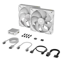 Corsair iCUE LINK RX140 RGB 140mm PWM Fan Twin Starter Kit - White