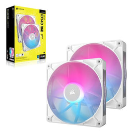 Corsair iCUE LINK RX140 RGB 140mm PWM Fan Twin Starter Kit - White