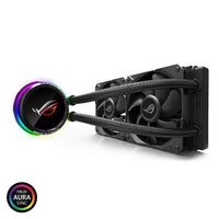 ASUS ROG RYUO 240 RGB AIO Liquid CPU Cooler 240mm Radiator Dual 120mm 4-Pin PWM Fan with OLED Panel & Fan Control 1.77"