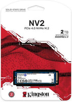 Kingston NV2 2TB M.2 2280 NVMe Internal SSD, Up to 3500MB/s Read / 2800MB/s Write Speed, Gen 4x4 NVMe PCIe Performance, 2.17G Vibration Operating