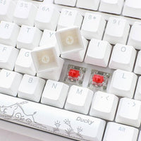 Ducky One 2 TKL Cherry Silent Red RGB White Switch Gaming Mechanical Keyboard - White