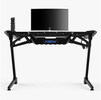 DXRacer NEX Gaming Desk - Black/Silver/Blue