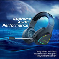 Vertux Trinity Stereo Immersive Pro Gaming Headset, Over EarMic Sensitivity, 2m Cable Length, Black