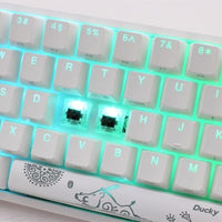 Ducky One 2 Mini 60% RGB LED Mechanical Keyboard with Cherry MX Red Key Switches - White