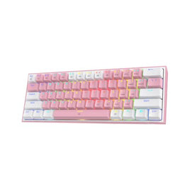 Redragon K617 FIZZ 60% Wired RGB Gaming Keyboard - Pink & White