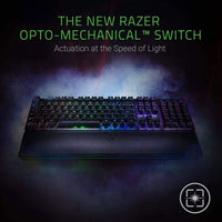 Razer Huntsman Elite Opto-Mechanical Switch 4-Side Underglow Gaming Keyboard with Leatherette Wrist Rest - Black