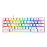 Razer Huntsman Mini 60% Gaming PBT Chroma RGB Keyboard with Clicky Purple Optical Switches - Mercury White