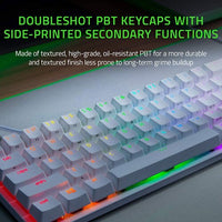 Razer Huntsman Mini 60% Gaming PBT Chroma RGB Keyboard with Clicky Purple Optical Switches - Mercury White