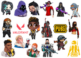 Valorant and PUBG Assorted Stickers